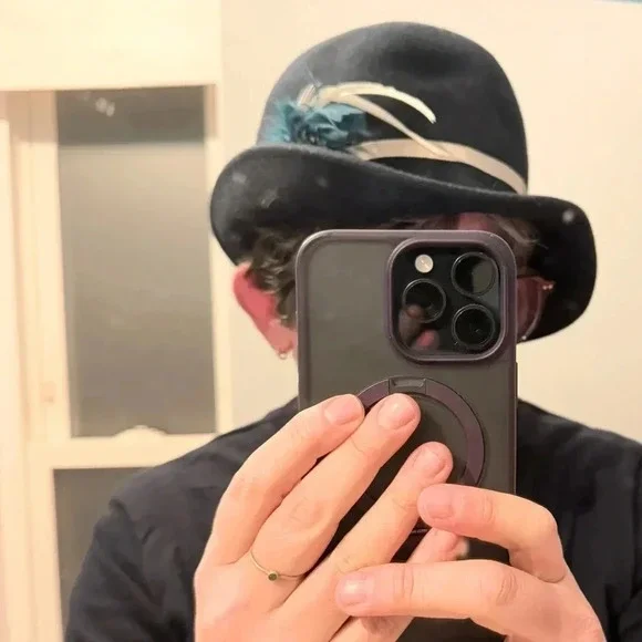 Goorin Bros wool feather cloche 1920s asymmetrical hat M - Picture 2 of 5